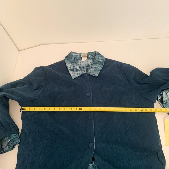 NWT Christine Thomson Modern Quilted Shirt Jacket Dark Teal Plus Size 2X - Picture 13 of 16